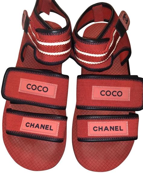 chanel red velcro sandals|chanel velcro sandals australia price.